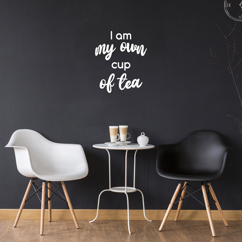Vinyl Wall Art Decal - I Am My Own Cup Of Tea - 19" x 16" - Modern Inspirational Quote Sticker For Home Kitchen Restaurant Storefront Office Kitchenette Coffee Shop Decor 2
