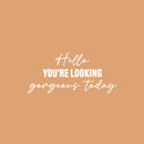 Vinyl Wall Art Decal - Hello You're Looking Gorgeous Today - 11.5" x 25" - Modern Motivational Quote Sticker For Home Bedroom Closet Makeup Mirror Boutique Office Decor 1