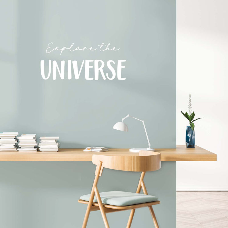 Vinyl Wall Art Decal - Explore The Universe - 11.5" x 26" - Modern Motivational Cute Quote Sticker For Children Bedroom Home Baby Nursery Daycare Kids Room Decor 3