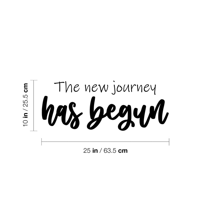 Vinyl Wall Art Decal - The New Journey Has Begun - Trendy Inspiring Positive Good Vibes Quote Sticker For Home Bedroom Living Room Classroom School Office Coffee Shop Decor 4