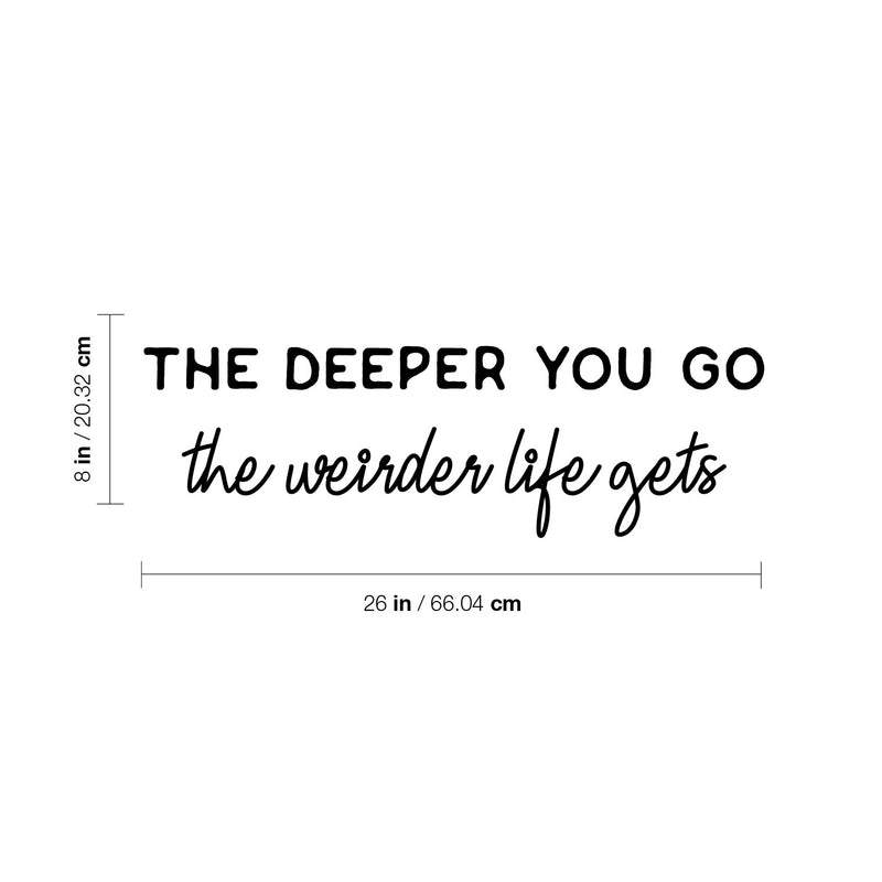 Vinyl Wall Art Decal - The Deeper You Go The Weider Life Gets - - Motivational Positive Quote Sticker For Bedroom Living Room School Office Coffee Shop Gym Fitness Decor 4