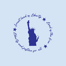 Vinyl Wall Art Decal - Land Of The Free - Motivational Positive 4 Of July Quote Statue Of Liberty Design Sticker For Home Windows Doors Storefront Independence Day Decor 2