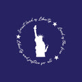 Vinyl Wall Art Decal - Land Of The Free - 12" x 12" - Motivational Positive 4 Of July Quote Statue Of Liberty Design Sticker For Home Windows Doors Storefront Independence Day Decor 1