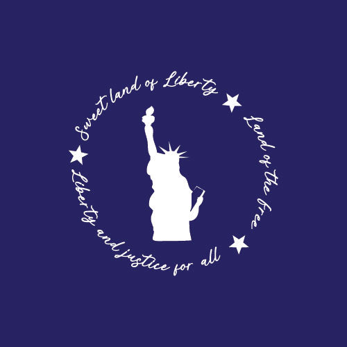 Vinyl Wall Art Decal - Land Of The Free - 12" x 12" - Motivational Positive 4 Of July Quote Statue Of Liberty Design Sticker For Home Windows Doors Storefront Independence Day Decor 1