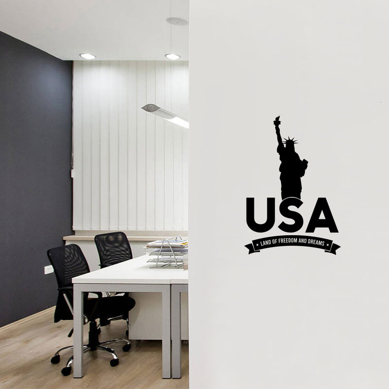 Vinyl Wall Art Decal - Land Of Freedom And Dreams - 7.5" x 30" - Modern Motivational Life Quote Sticker For Home Office Bedroom Closet Living Room Coffee Shop Decor 3