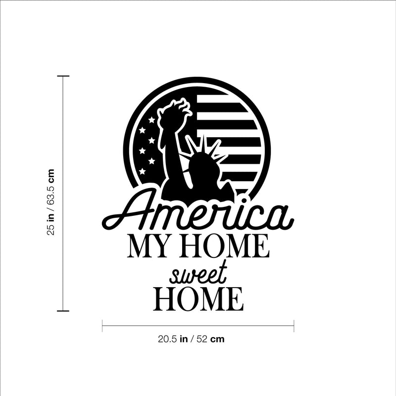 Vinyl Wall Art Decal - America My Home Sweet Home - - Patriot American Memorial Day Quote Sticker For Home Office Bedroom Living Room Door Storefront Decor 4