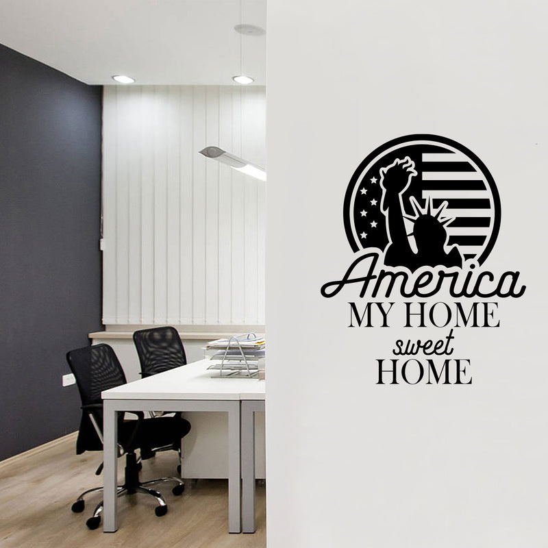 Vinyl Wall Art Decal - America My Home Sweet Home - 25" x 20.5" - Patriot American Memorial Day Quote Sticker For Home Office Bedroom Living Room Door Storefront Decor 3