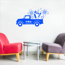 Vinyl Wall Art Decal - Truck Firework - - Motivational Funny Positive 4 Of July Design Sticker For Home Living Room Windows Doors Office Storefront Independence Day Decor 3