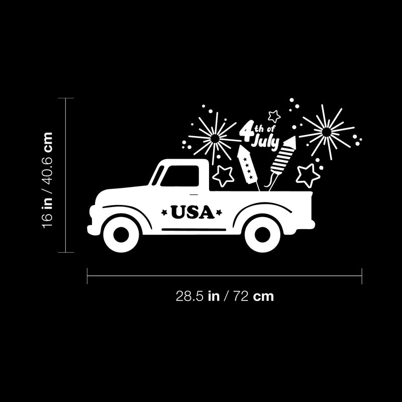 Vinyl Wall Art Decal - Truck Firework - 16" x 28.5" - Motivational Funny Positive 4 Of July Design Sticker For Home Living Room Windows Doors Office Storefront Independence Day Decor 4