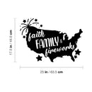 Vinyl Wall Art Decal - Faith Family - 17.5" x 25" - Motivational Positive 4 Of July Quote USA Silhouette Design Sticker For Home Windows Doors Storefront Independence Day Decor 4