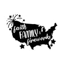 Vinyl Wall Art Decal - Faith Family - 17.5" x 25" - Motivational Positive 4 Of July Quote USA Silhouette Design Sticker For Home Windows Doors Storefront Independence Day Decor 1