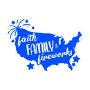 Vinyl Wall Art Decal - Faith Family - 17.5" x 25" - Motivational Positive 4 Of July Quote USA Silhouette Design Sticker For Home Windows Doors Storefront Independence Day Decor 1
