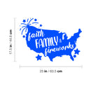 Vinyl Wall Art Decal - Faith Family - 17.5" x 25" - Motivational Positive 4 Of July Quote USA Silhouette Design Sticker For Home Windows Doors Storefront Independence Day Decor 4
