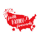 Vinyl Wall Art Decal - Faith Family - 17.5" x 25" - Motivational Positive 4 Of July Quote USA Silhouette Design Sticker For Home Windows Doors Storefront Independence Day Decor 1