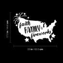 Vinyl Wall Art Decal - Faith Family - 17.5" x 25" - Motivational Positive 4 Of July Quote USA Silhouette Design Sticker For Home Windows Doors Storefront Independence Day Decor 4