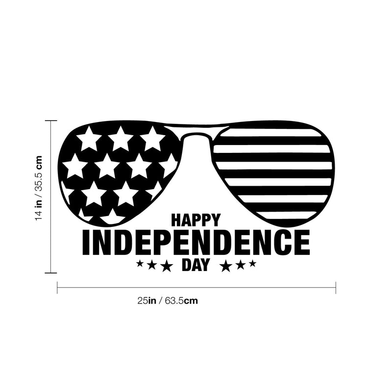 Vinyl Wall Art Decal - Happy Independence Day - 4th Of July Patriotic America USA Celebration Wall Sticker Decor 5