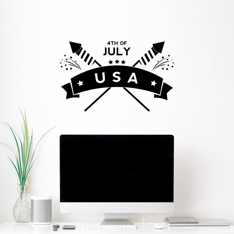 Vinyl Wall Art Decal - USA Fourth Of July  - 15.5" x 25" - Patriot American Memorial Day Quote Sticker For Home Office Bedroom Living Room Door Storefront Decor 2