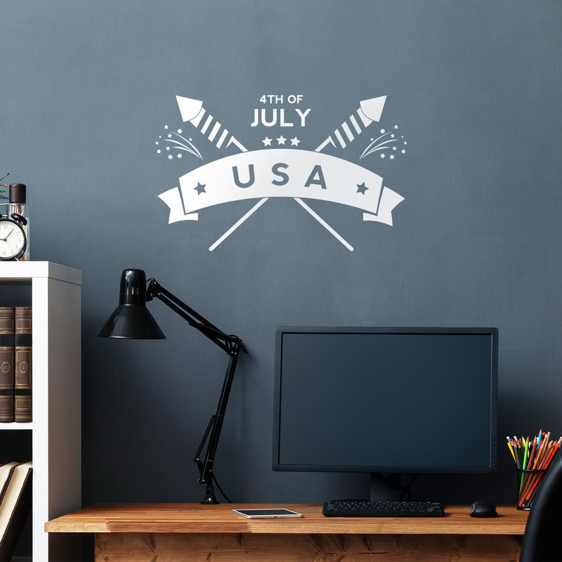 Vinyl Wall Art Decal - USA Fourth Of July  - 15.5" x 25" - Patriot American Memorial Day Quote Sticker For Home Office Bedroom Living Room Door Storefront Decor 3