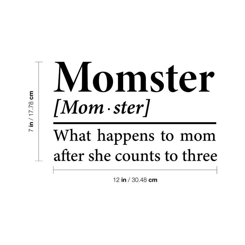 Vinyl Wall Art Decal - Momster Definition - 7" x 12" - Trendy Positive Funny Quote Sticker For Home Bedroom Closet Living Room Laundry Room Kitchen Family Room Decor 4