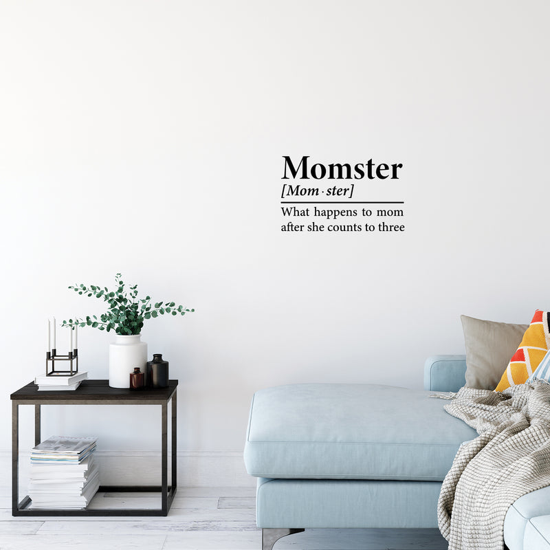 Vinyl Wall Art Decal - Momster Definition - 7" x 12" - Trendy Positive Funny Quote Sticker For Home Bedroom Closet Living Room Laundry Room Kitchen Family Room Decor 2