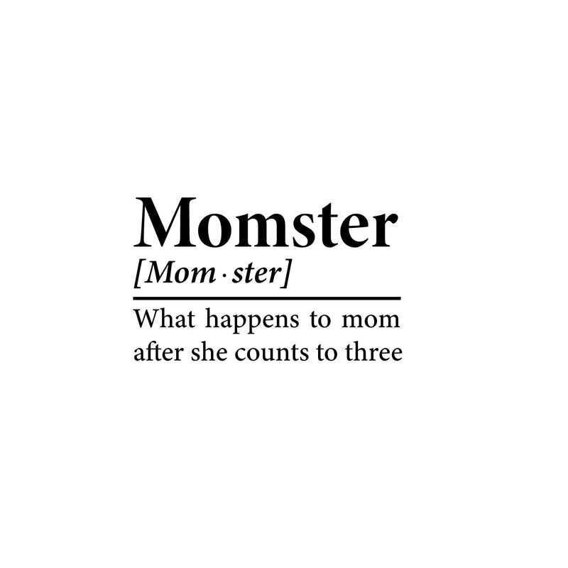 Vinyl Wall Art Decal - Momster Definition - 7" x 12" - Trendy Positive Funny Quote Sticker For Home Bedroom Closet Living Room Laundry Room Kitchen Family Room Decor 1