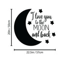 Vinyl Wall Art Decal - I Love You To The Moon And Back - 20" x 22.5" - Modern Inspirational Quote Sticker For Children Bedroom Home Nursery Daycare Kids Room Decor 4