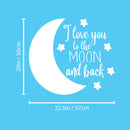 Vinyl Wall Art Decal - I Love You To The Moon And Back - 20" x 22.5" - Modern Inspirational Quote Sticker For Children Bedroom Home Nursery Daycare Kids Room Decor 4
