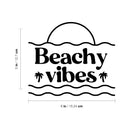 Vinyl Wall Art Decal - Beachy Vibes - 5" x 6" - Inspiring Positive Fun Summer Vibes Quote Cool Design Sticker For Home Office Laptops Notebooks Cars Bumpers Windows Mugs Thermos Decor 4