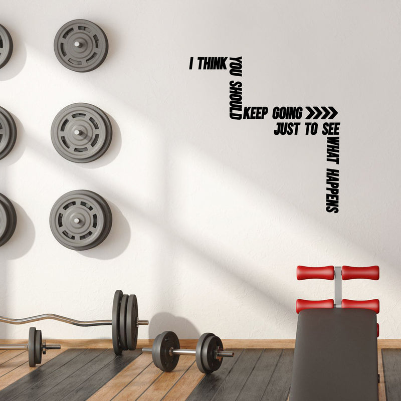 Vinyl Wall Art Decal - I Think You Should Keep Going - Trendy Motivating Positive Good Vibes Quote Sticker For Home Bedroom Living Room School Office Gym Fitness Decor 2