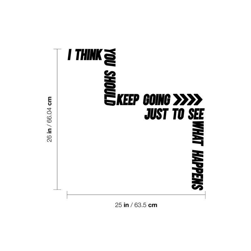 Vinyl Wall Art Decal - I Think You Should Keep Going - 26" x 25" - Trendy Motivating Positive Good Vibes Quote Sticker For Home Bedroom Living Room School Office Gym Fitness Decor 4