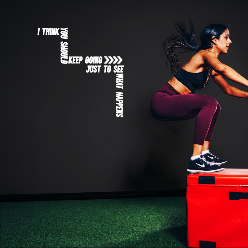 Vinyl Wall Art Decal - I Think You Should Keep Going - 26" x 25" - Trendy Motivating Positive Good Vibes Quote Sticker For Home Bedroom Living Room School Office Gym Fitness Decor 3
