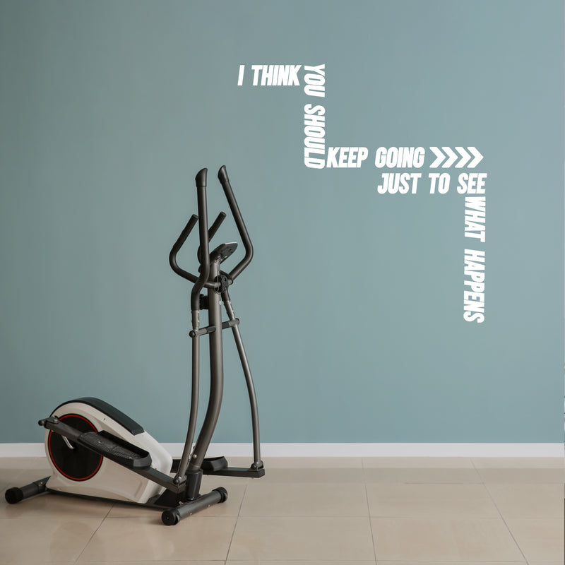 Vinyl Wall Art Decal - I Think You Should Keep Going - 26" x 25" - Trendy Motivating Positive Good Vibes Quote Sticker For Home Bedroom Living Room School Office Gym Fitness Decor 2