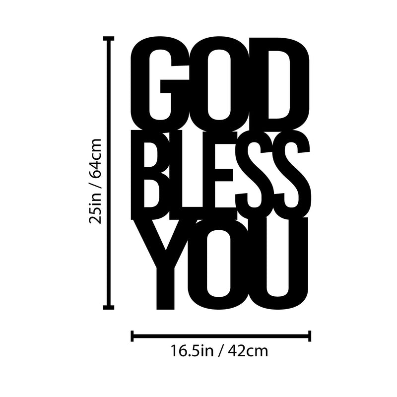 Vinyl Wall Art Decal - God Bless You - 16.5" x 25" - Trendy Inspirational Spiritual Religious Quote Sticker For Home Office Living Room Bedroom Decor 4