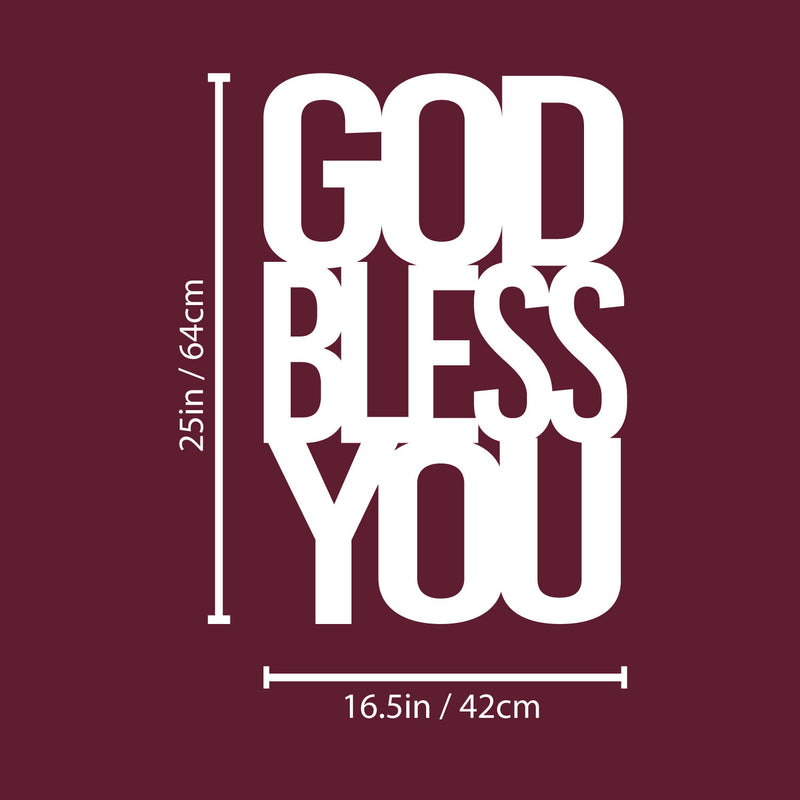 Vinyl Wall Art Decal - God Bless You - 16.5" x 25" - Trendy Inspirational Spiritual Religious Quote Sticker For Home Office Living Room Bedroom Decor 4