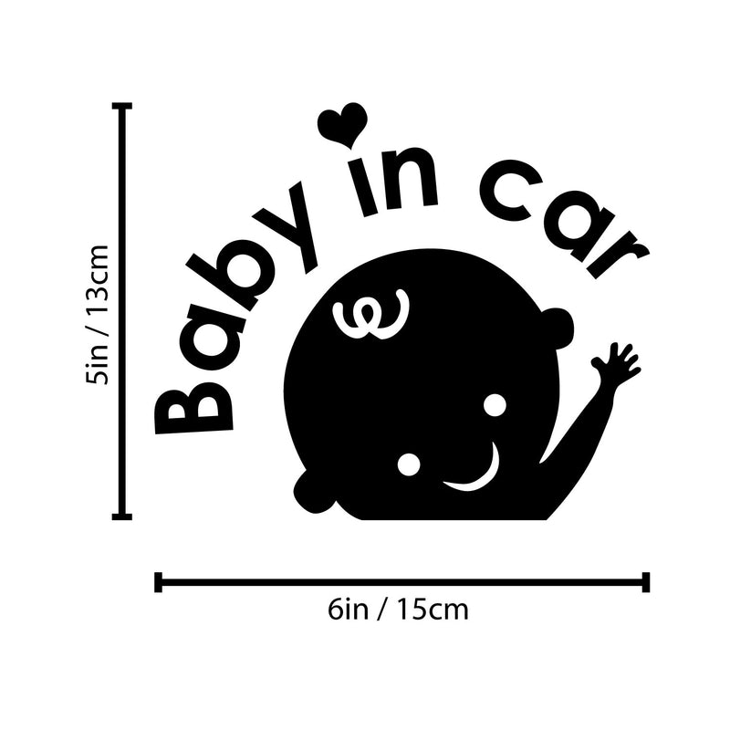 Vinyl Wall Art Decal - Baby In Car - Lovely Happy Baby Icon Cute Design Modern Moms Quote Bumper Sticker For Car Window Family Minivan Cars Decor 4