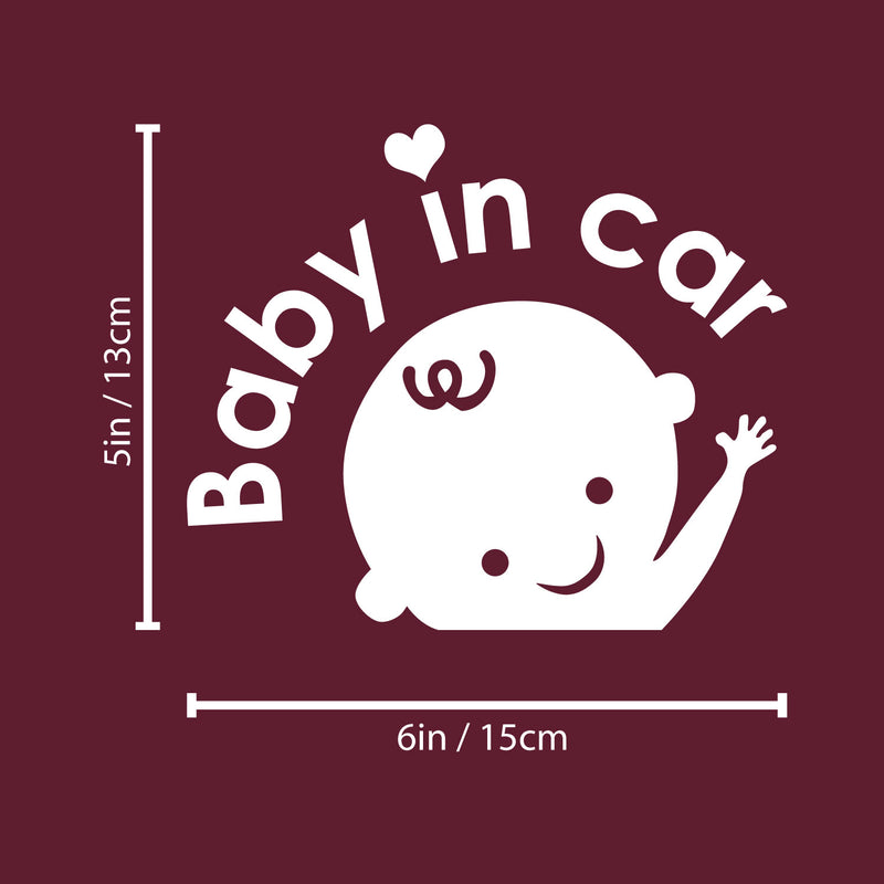 Vinyl Wall Art Decal - Baby In Car - 6" x 5" - Lovely Happy Baby Icon Cute Design Modern Moms Quote Bumper Sticker For Car Window Family Minivan Cars Decor 4