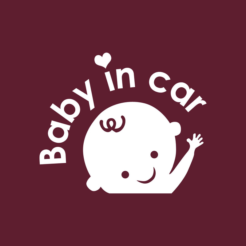 Vinyl Wall Art Decal - Baby In Car - 6" x 5" - Lovely Happy Baby Icon Cute Design Modern Moms Quote Bumper Sticker For Car Window Family Minivan Cars Decor 1