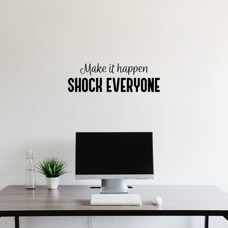 Vinyl Wall Art Decal - Make It Happen Girl - Modern Inspirational Feminine Good Vibes Quote Sticker For Home Bedroom Classroom Boutique Beauty Saloon Office Coffee Shop Decor 3