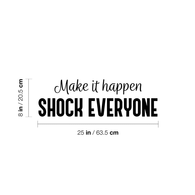 Vinyl Wall Art Decal - Make It Happen Girl - 22" x 18" - Modern Inspirational Feminine Good Vibes Quote Sticker For Home Bedroom Classroom Boutique Beauty Saloon Office Coffee Shop Decor 4