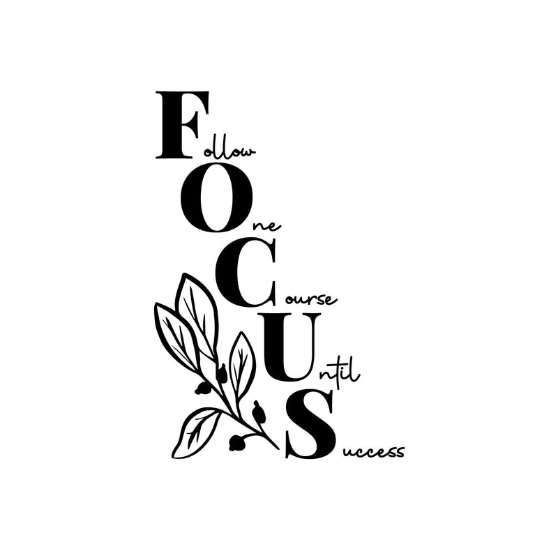 Vinyl Wall Art Decal - FOCUS - 17. Modern Inspirational Positive Lovely Design Quote Sticker For Home Bedroom Closet Living Room Family Room Office Coffee Shop Decor 1