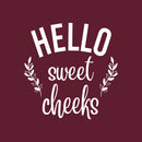 Vinyl Wall Art Decal - Hello Sweet Cheeks - 18" x 20" - Trendy Motivational Lovely Funny Design Quote Sticker For Home Bedroom Closet Mirror Bathroom Decor 1