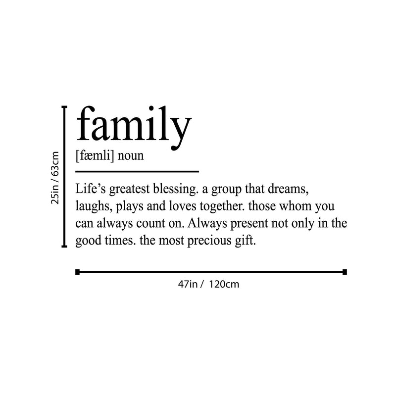 Vinyl Wall Art Decal - Family Definition - 25" x 47" - Modern Lovely Inspirational Quote Sticker For Home Bedroom Closet Living Room Family Room Dining Room Playroom Coffee Shop Decor 4