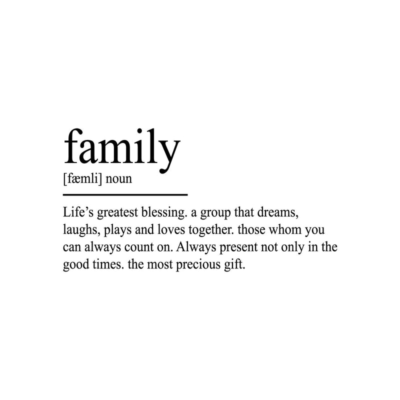 Vinyl Wall Art Decal - Family Definition - 25" x 47" - Modern Lovely Inspirational Quote Sticker For Home Bedroom Closet Living Room Family Room Dining Room Playroom Coffee Shop Decor 1