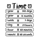 Vinyl Wall Art Decal - Time Information - 18. Cute Modern Quote Sticker For Home Kids Bedroom School Classroom Playroom Daycare Playground Decor 1