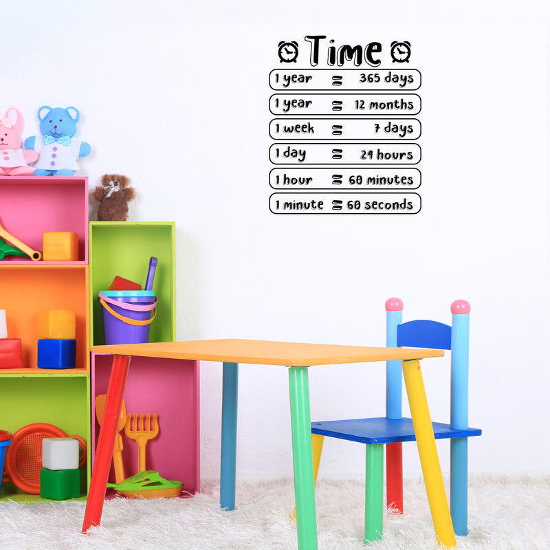 Vinyl Wall Art Decal - Time Information - 18. Cute Modern Quote Sticker For Home Kids Bedroom School Classroom Playroom Daycare Playground Decor 4