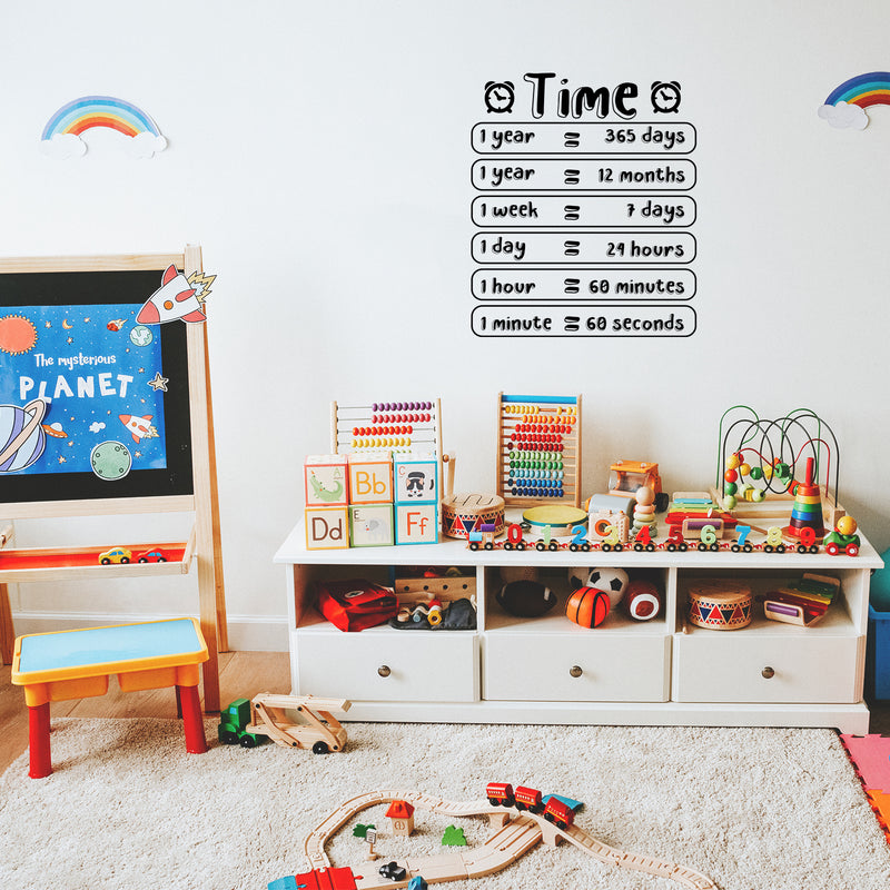 Vinyl Wall Art Decal - Time Information - 18. Cute Modern Quote Sticker For Home Kids Bedroom School Classroom Playroom Daycare Playground Decor 5