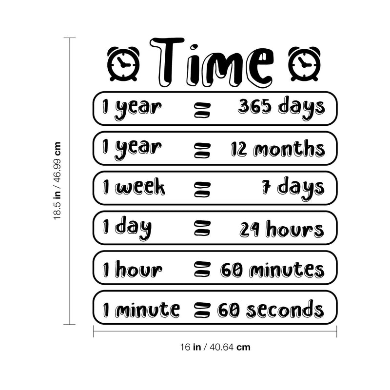 Vinyl Wall Art Decal - Time Information - 18.5" x 16" - Cute Modern Quote Sticker For Home Kids Bedroom School Classroom Playroom Daycare Playground Decor 4