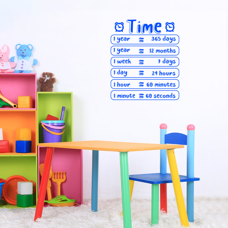 Vinyl Wall Art Decal - Time Information - 18.5" x 16" - Cute Modern Quote Sticker For Home Kids Bedroom School Classroom Playroom Daycare Playground Decor 3