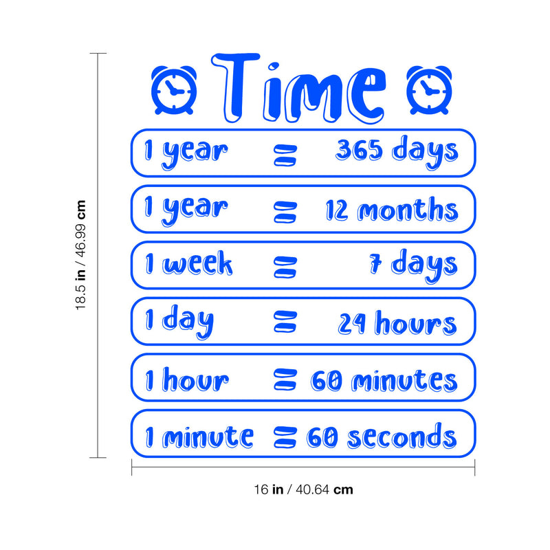 Vinyl Wall Art Decal - Time Information - 18.5" x 16" - Cute Modern Quote Sticker For Home Kids Bedroom School Classroom Playroom Daycare Playground Decor 4