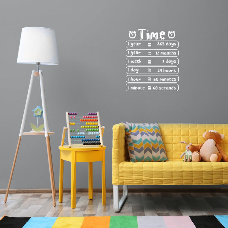 Vinyl Wall Art Decal - Time Information - 18.5" x 16" - Cute Modern Quote Sticker For Home Kids Bedroom School Classroom Playroom Daycare Playground Decor 2